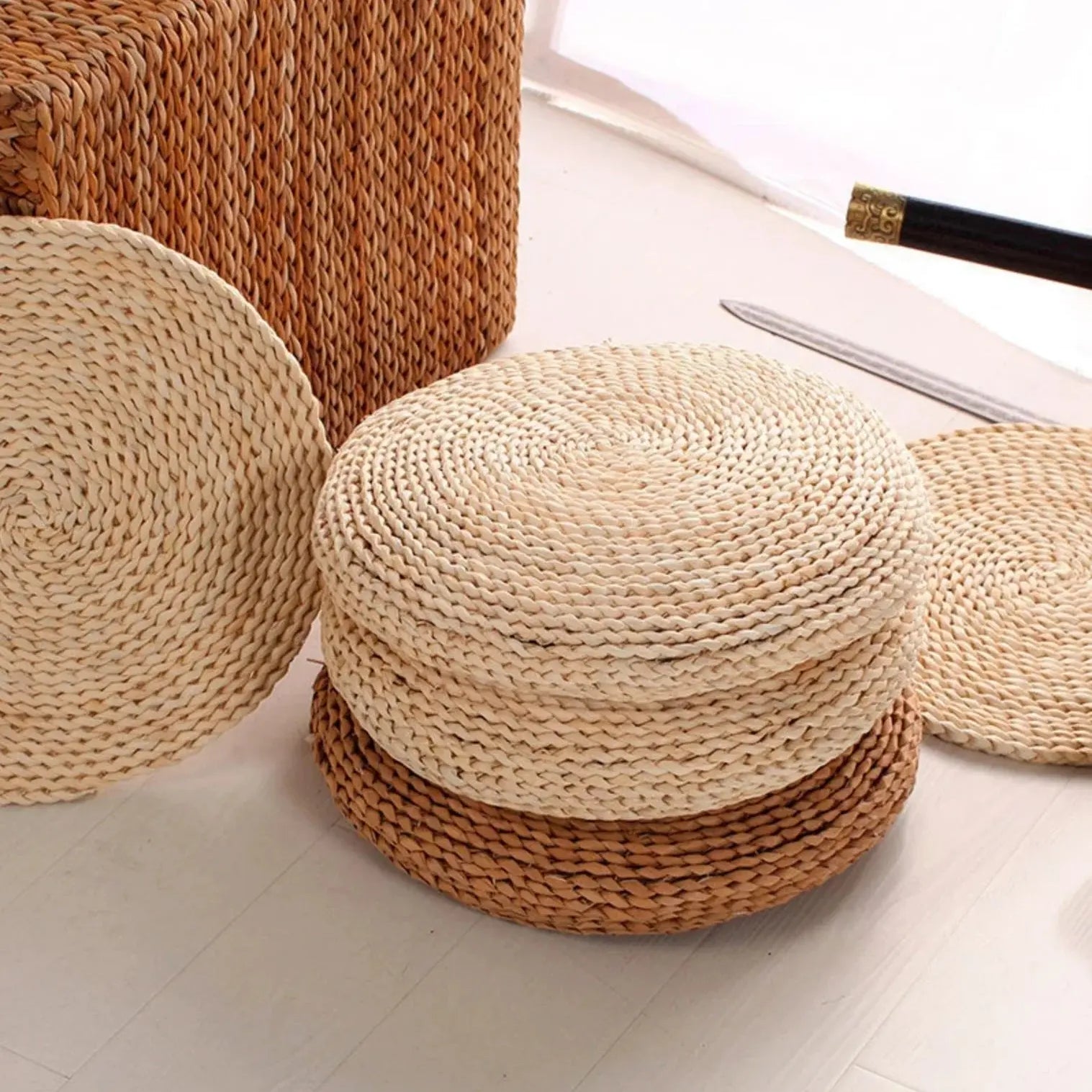 Coussin Japonais en Paille 'Futon' Japanstreet