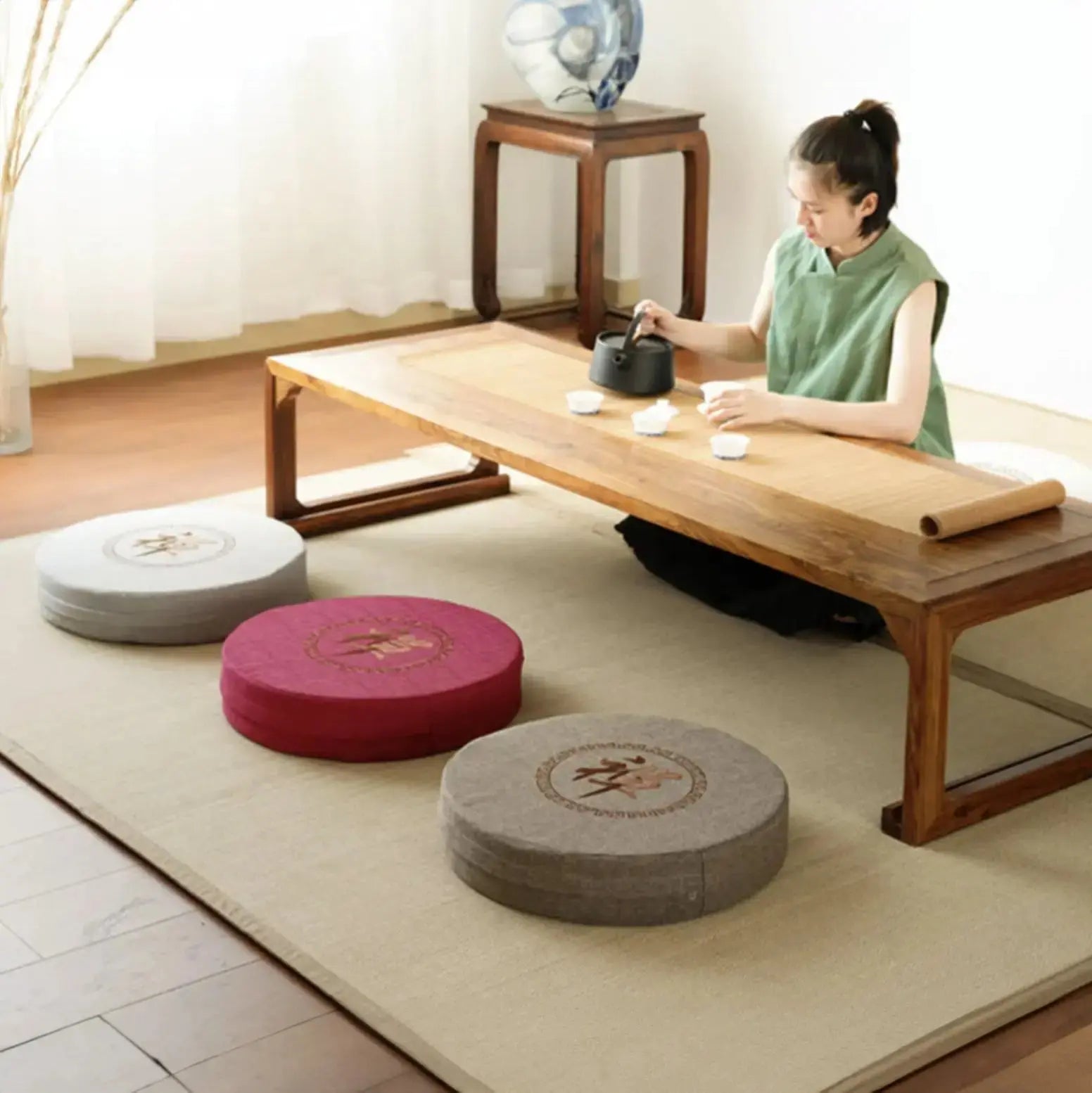 Coussin japonais rond de méditation 'Shusu' Japanstreet