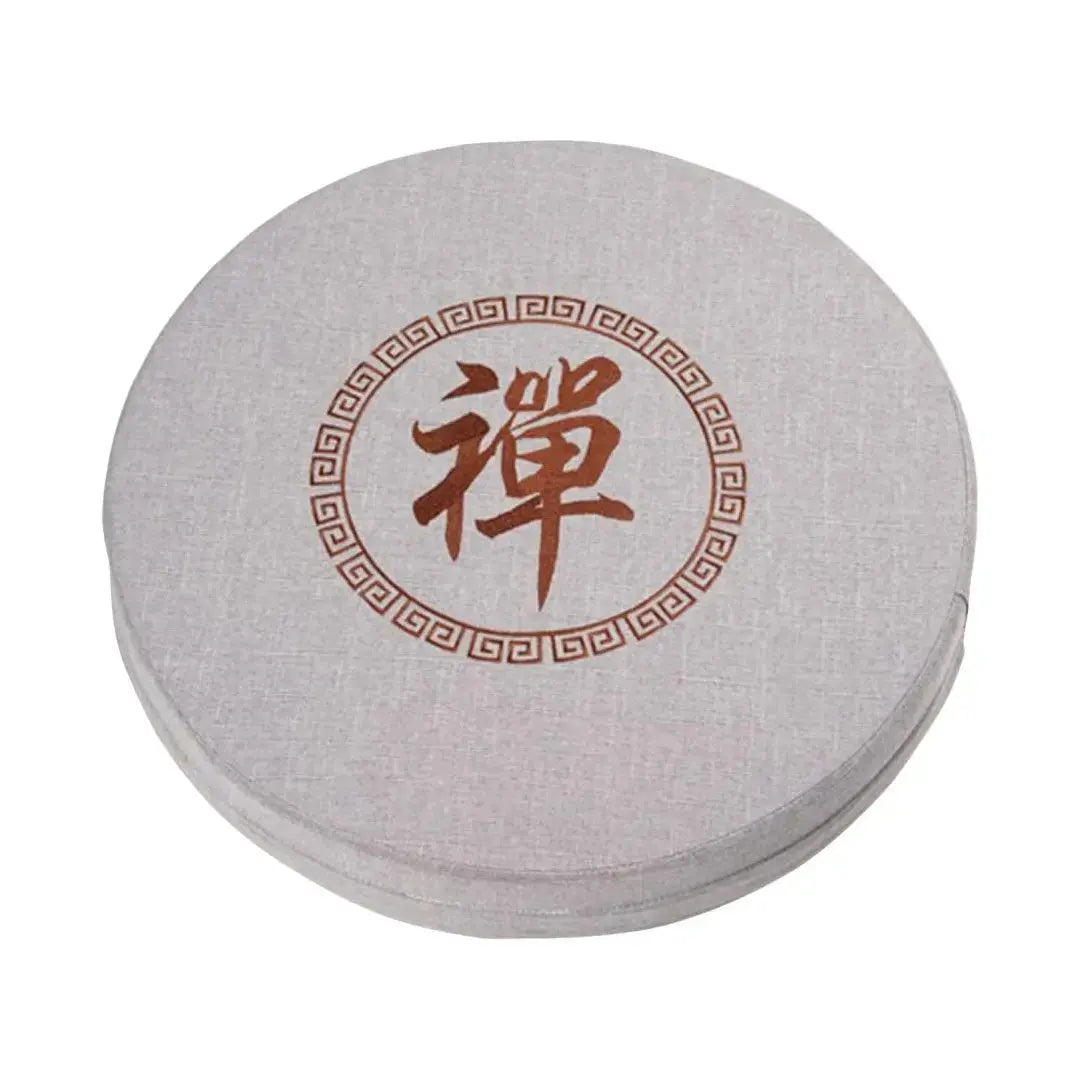 Coussin Asahi zafu rond ferme pour méditation zazen en 4 teintes blanc gris marron rouge — vue empilée — Japanstreet