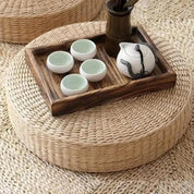 Coussin japonais rond en paille tressée 'Kuna' Japanstreet