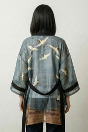 Veste Haori Femme Grues 'Amaya'