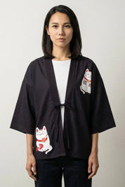 Veste Kimono Rose Femme 'Maneki Neko'
