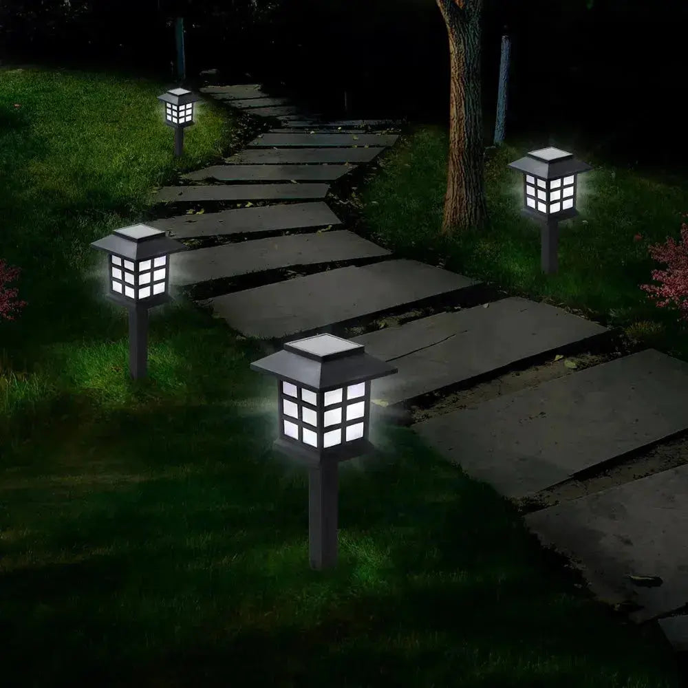 Lanternes mini-andon LED solaires Buzen pour balisage de jardin — vue d'ensemble — Japanstreet