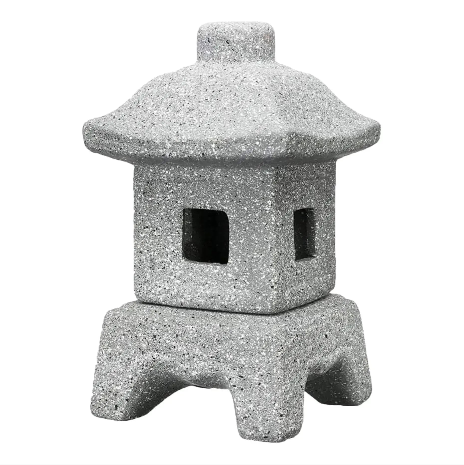 Tōrō miniature yukimi-gata en pierre reconstituée pour jardin zen — vue en situation — Japanstreet