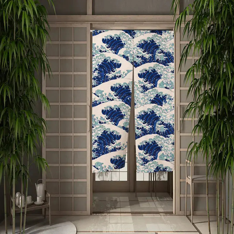 Noren japonais de la grande vague de kanagawa