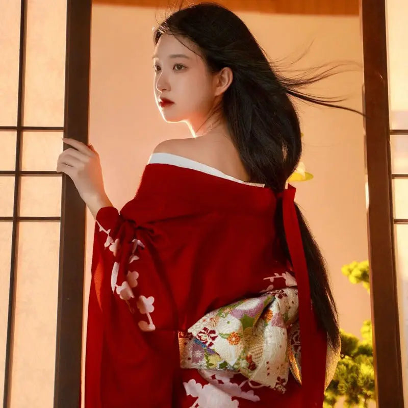 Robe Japonaise Rouge 'Hanaé'