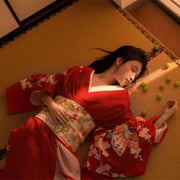 Robe Japonaise Rouge 'Hanaé'