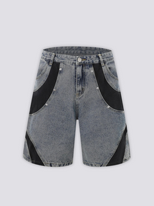 Short en Jean Bicolore - ツートン