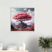Élégant tableau japonais en honneur au célèbre arbre de cerisier également appelés sakura
