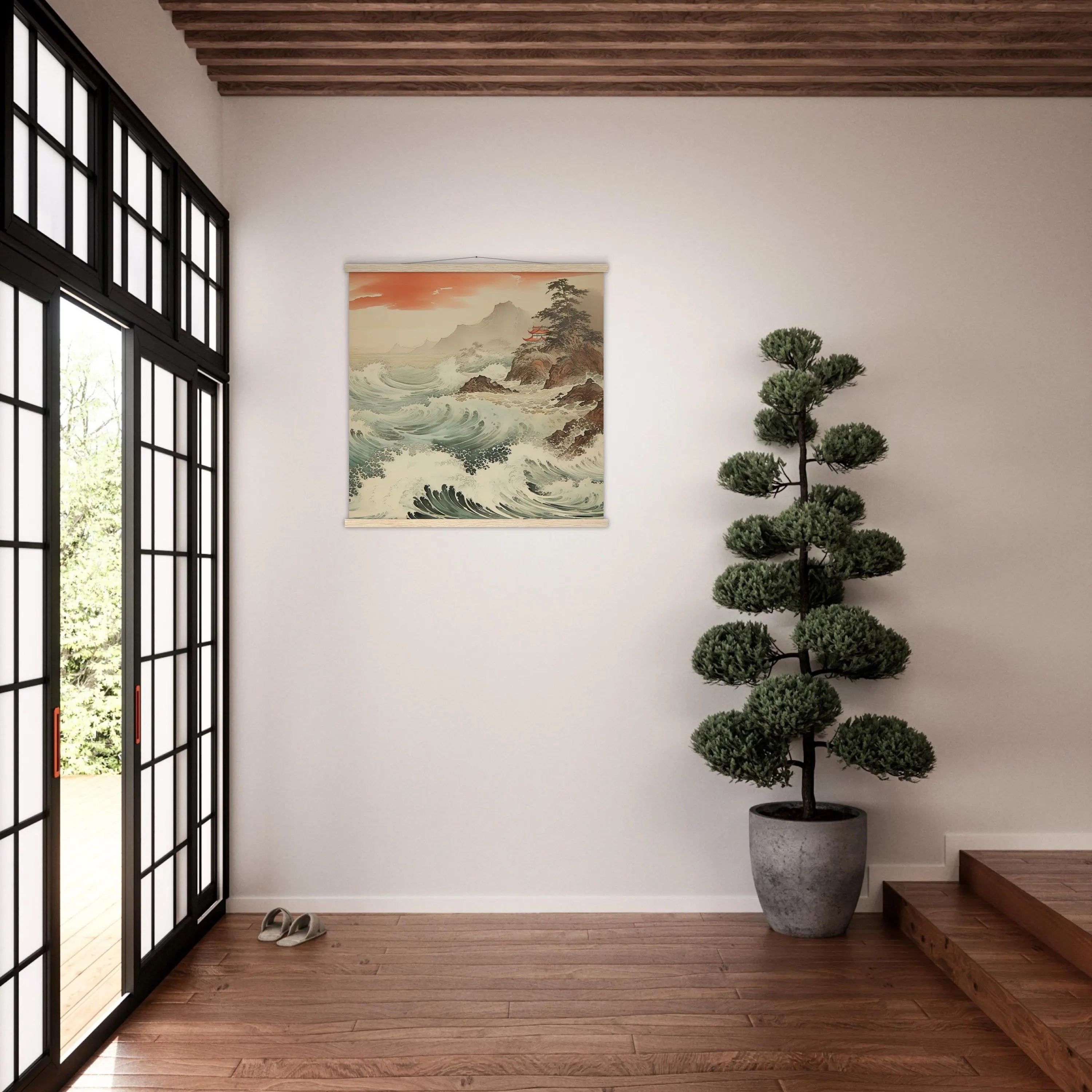 Tableau japonais épuré réalisé par un artiste nommé Joka Iroshi