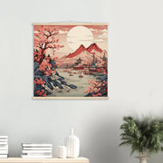 Le tableau japonais traditionnel aux couleurs chaudes