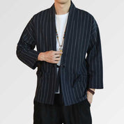 La Veste de Kimono Rayée pour homme à motif linéaire