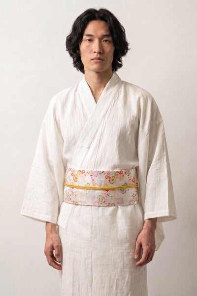 Ceinture Obi Blanche 'Ume'