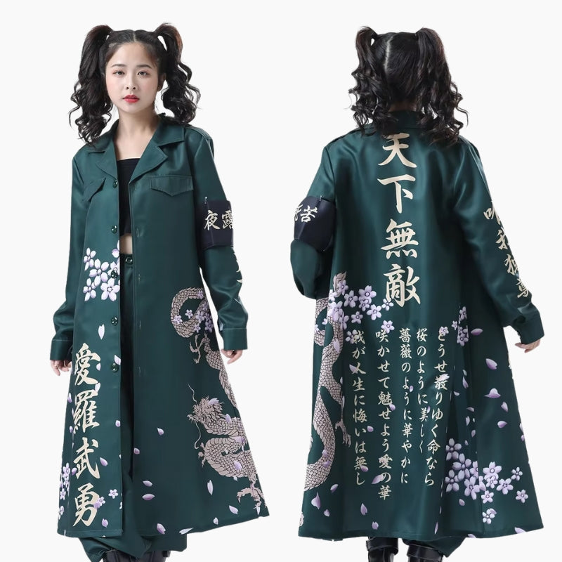 Cosplay 'Ryujin Spirit' – Tenue Japonaise verte dragon sacré