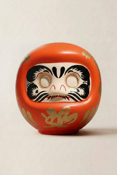 Daruma Orange 'Ouvrir la Voie' Kanji Kaiun - 開運