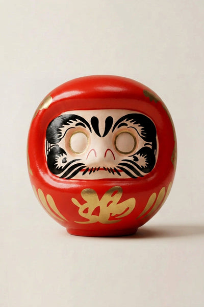 Daruma Tirelire Bordeaux Yeux Vides Rituel