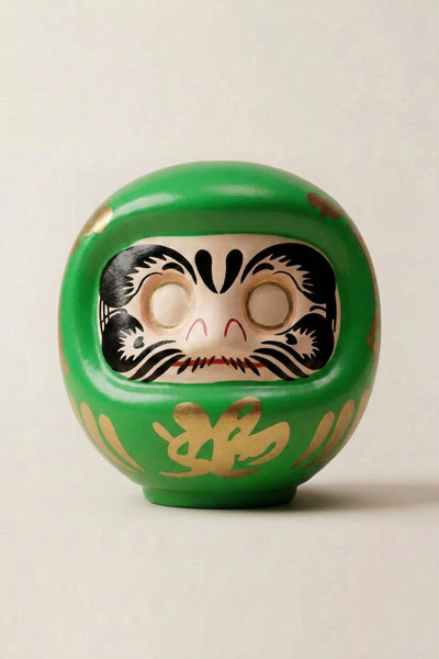 Daruma Vert 'Bonheur' Kanji Kō - 幸