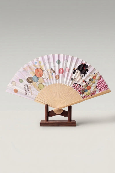 Éventail Geisha Ukiyo-e 'Tsushima'