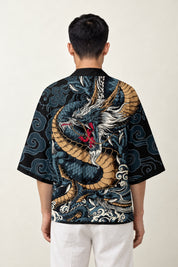 Haori Dragon The Ryu-Jin porté par un homme, vue de dos.