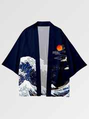 Haori homme Kanagawa vague Hokusai style ukiyo-e japonais traditionnel Japanstreet