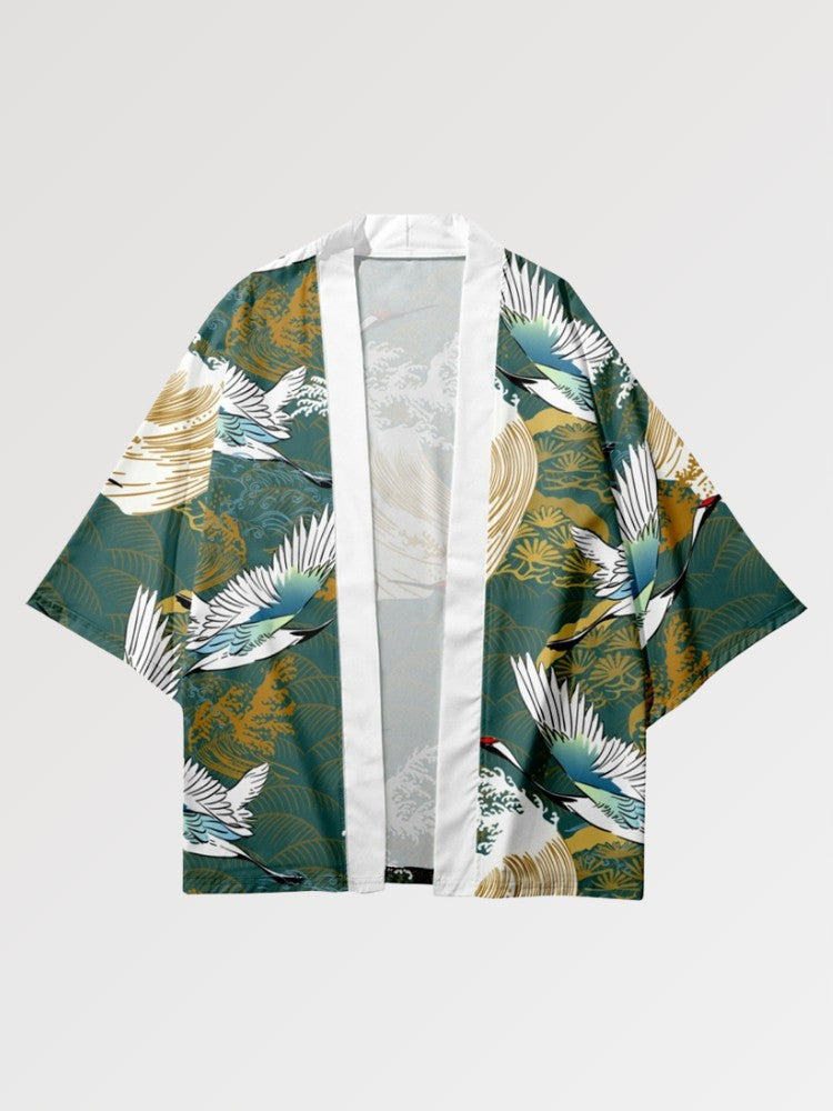Haori japonais cardigan Tsuru no Gawa coupe ample manches kimono streetwear Japanstreet