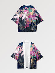 Haori japonais femme Kanoya bleu marine streetwear nippon élégant Japanstreet