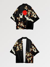 Haori japonais Kitakami streetwear nippon noir motif solaire Japanstreet