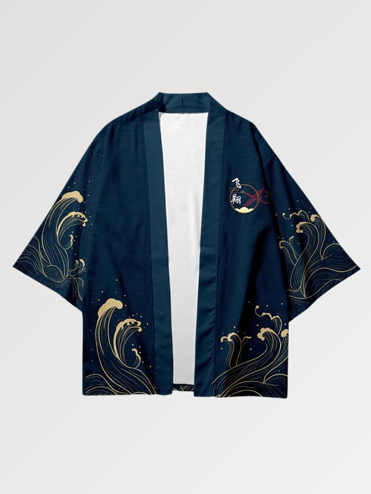 Haori japonais Okinawa Édition coupe ample manches kimono streetwear traditionnel Japanstreet