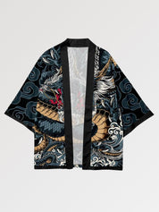 Haori japonais The Ryu-Jin coupe ample manches kimono streetwear dragon mythologique Japanstreet