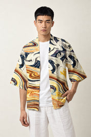 Haori Streetwear Psykomida porté par un homme, vue de face.