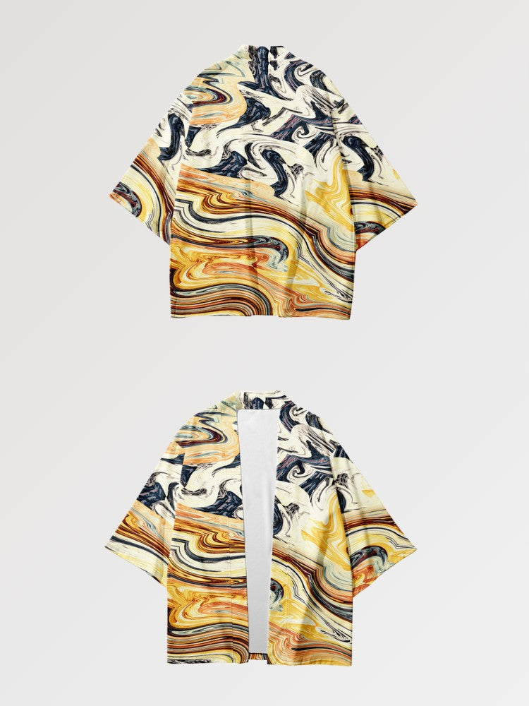 Haori streetwear Psykomida motif marbré abstrait street tokyo japonais Japanstreet