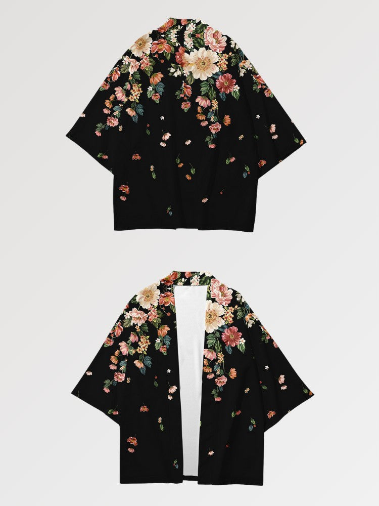 Haori yukata Floral Édition motif fleurs sakura cerisier traditionnel japonais Japanstreet
