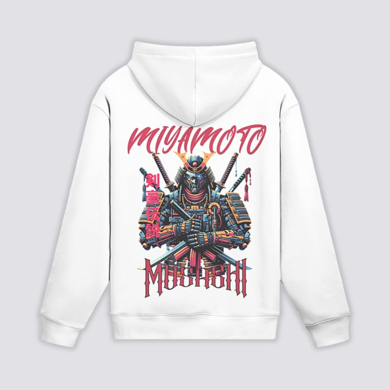 Hoodie Miyamoto Musashi - 二刀流 — Blanc
