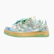 Baskets Pastel 'Kasumi'— basket homme japonaise bleu vert pastel cuir et daim — vue principale