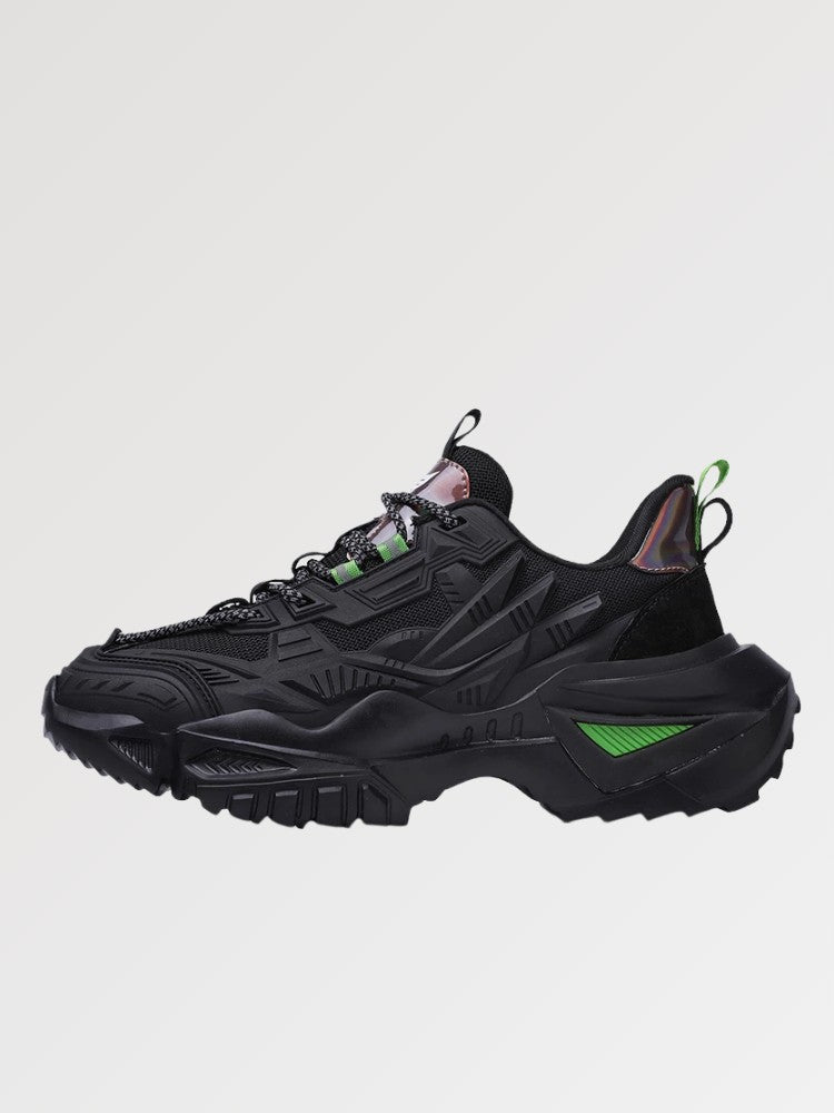 Sneakers Urbaines 'Shinshiro'— basket japonaise homme cuir noir et blanc vue détail