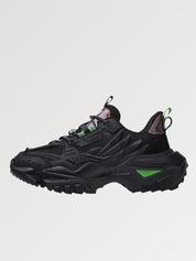 Sneakers Urbaines 'Shinshiro'— basket japonaise homme cuir noir et blanc vue détail