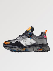 Sneakers Cyber 'Hekinan'— basket homme japonaise noir cyber cuir et daim