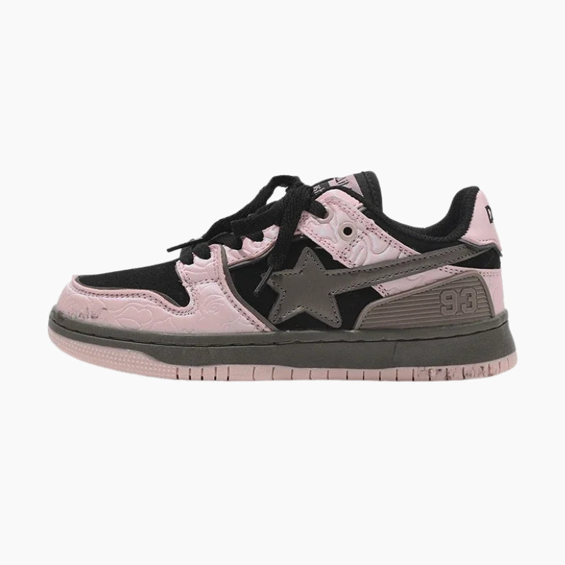 Sneakers Graffiti 'Hoshi'— baskets japonaises vintage cream graffiti vue détail