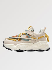 Sneakers Vintage 'Fujioka'— basket running japonaise noir lacets multicolores vue détail