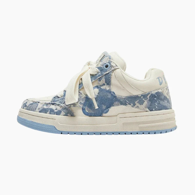 Sneakers Minimalistes 'Yuki'— basket japonaise cream blanc — vue de profil