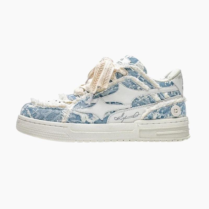 Baskets Y2K 'Seiryu' — basket japonaise homme denim bleu délavé pointure standard
