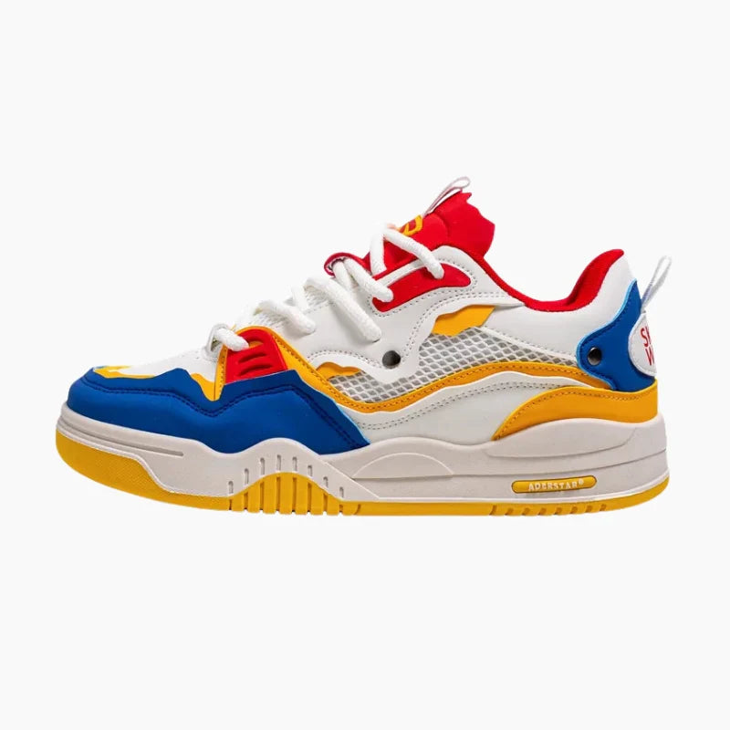 Baskets Rétro 'Raijin'— baskets japonaises tendance bleu rouge jaune streetwear 2025