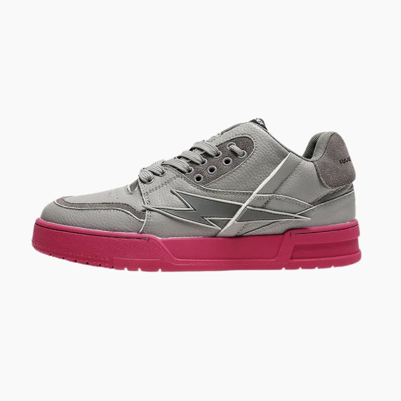 Baskets Néon 'Inazuma'— basket japonaise noire gris fuchsia monochrome streetwear