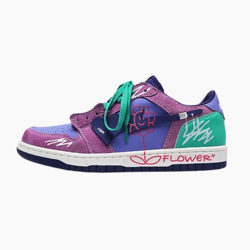 Sneakers Streetwear 'Hanabi'— baskets sneakers japonaises violet vert hybride moderne