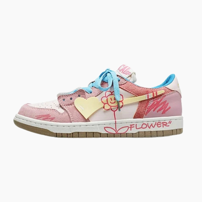Sneakers Streetwear 'Hanabi'— acheter basket japonaise violet vert vue détail