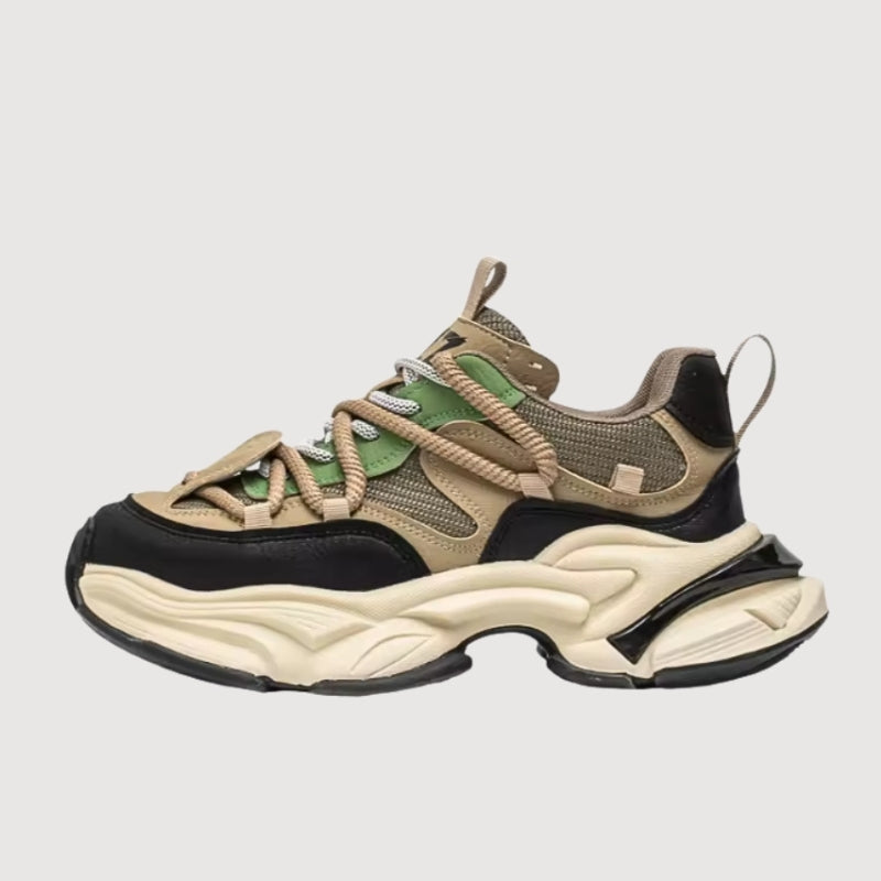Baskets Chunky 'Tokoname'— baskets japonaises beige olive pour homme et femme — vue principale