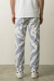 Jean tie dye japonais Springfit à motif paisley clair coton délavé style streetwear Japanstreet