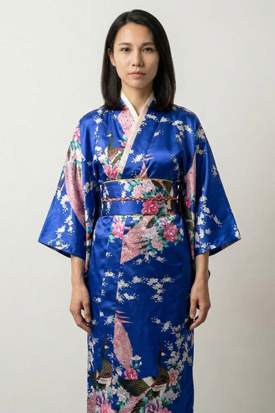 Kimono Paon Bleu Royal 'Kujaku'