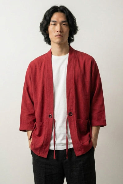 Kimono Rouge Homme 'Yuudai'