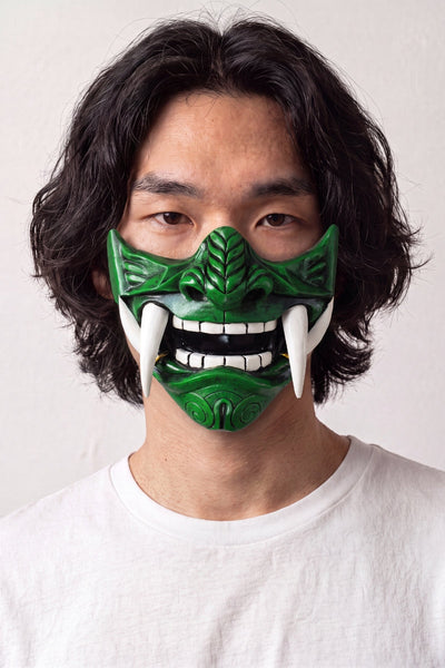 Masque Japonais Samouraï Mempō Émeraude 'Ama-no-Jaku'